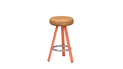 Tabouret haut en acier - Matière Grise - Meuble en métal - Smack – Image 2
