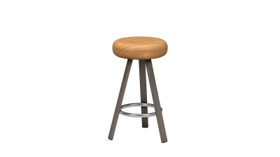 Tabouret haut en acier - Matière Grise - Meuble en métal - Smack – Image 10