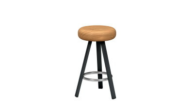 Tabouret haut en acier - Matière Grise - Meuble en métal - Smack – Image 9