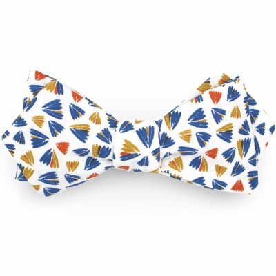 Noeud papillon petit pois blanc bleu apache- Coq en pap - Accessoire Mode