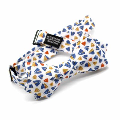 Noeud papillon petit pois blanc bleu apache- Coq en pap - Accessoire Mode – Image 2