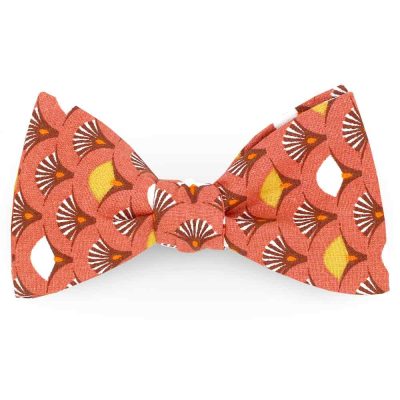 Noeud papillon japonais rouge argile - Coq en pap - Accessoire Mode