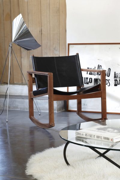 Rocking Chair en cuir Peglev - Objekto - Fauteuils & Canapés – Image 3