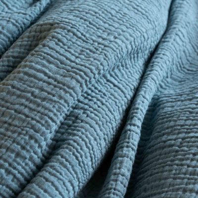 Housse de couette en gaze de coton bleu fumé 240x220 cm - Maison d'été - Linge de maison – Image 2