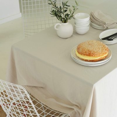 Nappe en gaze de coton ciment 180x180 cm - Maison d'été - Linge de table – Image 2