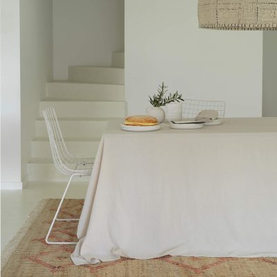 Nappe en gaze de coton ciment 180x180 cm - Maison d'été - Linge de table