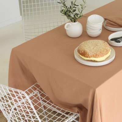 Nappe en gaze de coton terre cuite 180x180 cm - Maison d'été - Linge de table – Image 2