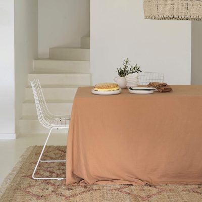 Nappe en gaze de coton terre cuite 180x180 cm - Maison d'été - Linge de table