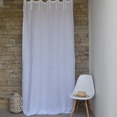 Rideau gaze de lin fine blanc - Maison d'été - Linge de maison