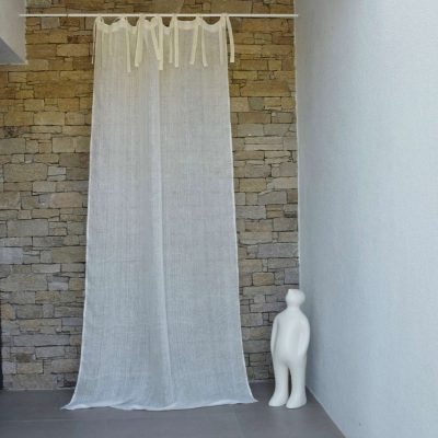Rideau gaze de lin fine ivoire - Maison d'été - Linge de maison