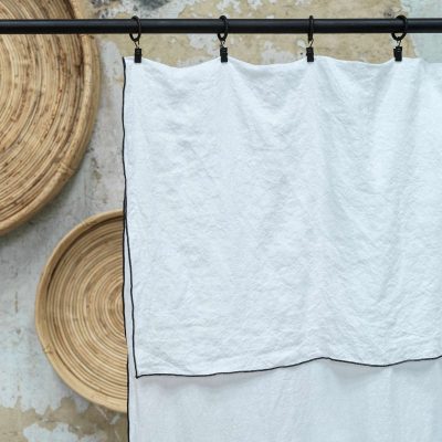 Rideau lin lavé milk bourdon noir 140x270 cm - Maison d'été - Linge de maison – Image 2