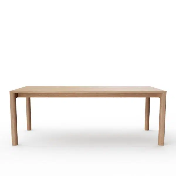 Table fixe 160x100 cm en chêne teinte blanchie plateau bois - Rive - Dasras - Tables à manger