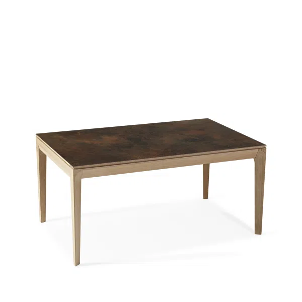 Table fixe 160x90 cm en chêne teinte blanchie plateau bois - Buzz - Dasras - Tables à manger – Image 3