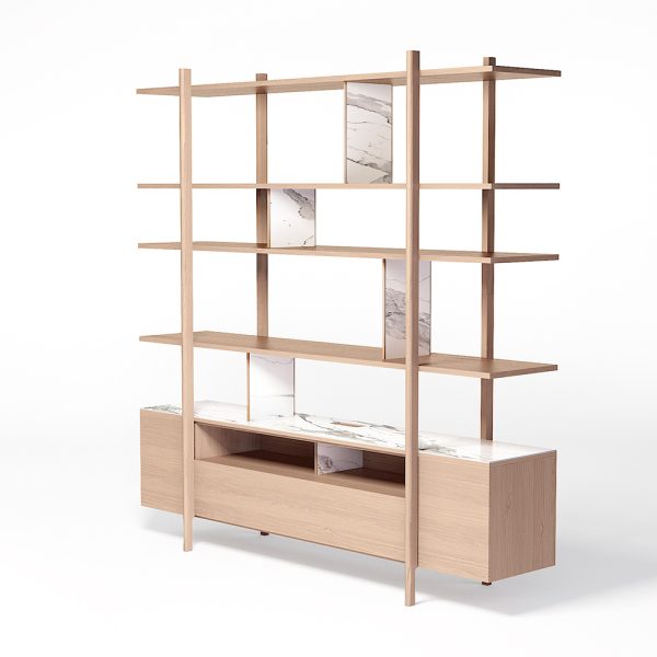 Bibliothèque en chêne teinte blanchie - Stilt - Dasras - Bibliothèques – Image 3