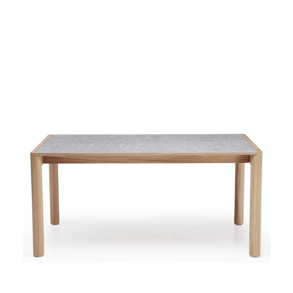 Table fixe 160x100 cm en chêne teinte blanchie plateau bois - Rive - Dasras - Tables à manger – Image 6