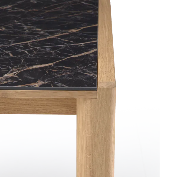 Table fixe 160x100 cm en chêne teinte blanchie plateau bois - Rive - Dasras - Tables à manger – Image 4