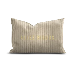 Coussin velour design ALLEZ BISOUS - Podevache - Linge de maison