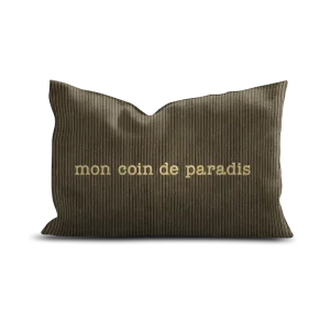 Coussin velour design COIN PARADIS - Podevache - Linge de maison